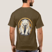 優雅なホッキョクグマのイラスト Tシャツ (裏面)