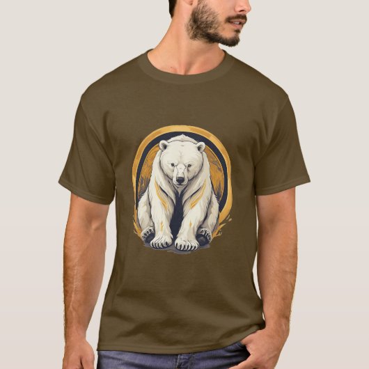 優雅なホッキョクグマのイラスト Tシャツ (正面)