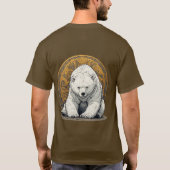 優雅なホッキョクグマのイラスト Tシャツ (裏面)