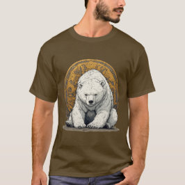 優雅なホッキョクグマのイラスト Tシャツ