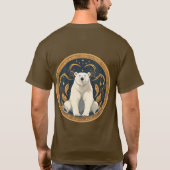優雅なホッキョクグマのイラスト Tシャツ (裏面)