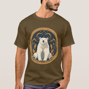 優雅なホッキョクグマのイラスト Tシャツ