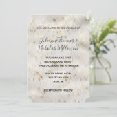 優雅なホワイトゴールドのウェディング 招待状 (スタンド正面)