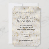 優雅なホワイトゴールドのウェディング 招待状 (正面)