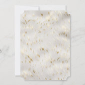 優雅なホワイトゴールドのウェディング 招待状 (裏面)