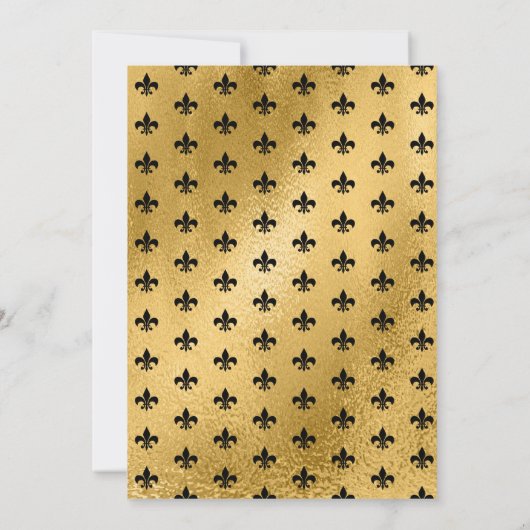 優雅なマスカレードマスク マルディグラパーティー 招待状 (裏面)