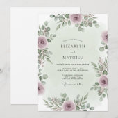 優雅なマーブルの森の結婚式 招待状 (正面/裏面)