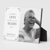 優雅なメモリアル カスタム写真 白い追悼 フォトプラーク (側面)