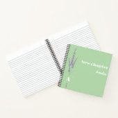 優雅なモノグラムの退職名淡緑色 ノートブック (内部)