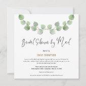 優雅なユーカリのスクリプト 郵送で楽しむブライダルシャワー 招待状 (正面)