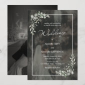 優雅なユーカリデザインの結婚式招待状 招待状 (正面/裏面)