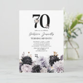 優雅なライラックの花の70歳の誕生日招待状 招待状 (スタンド正面)