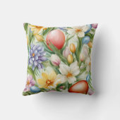 優雅なリンゴの花、チューリップ、イースターエッグ クッション (裏面)