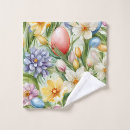 優雅なリンゴの花、チューリップ、イースターエッグ バスタオルセット
