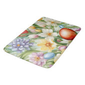 優雅なリンゴの花、チューリップ、イースターエッグ バスマット (アングル)