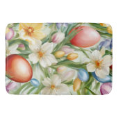 優雅なリンゴの花、チューリップ、イースターエッグ バスマット (正面)