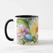 優雅なリンゴの花、チューリップ、イースターエッグ マグカップ (左)