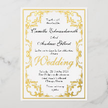 優雅なリージェンシーゴールドの装飾的な結婚式のボーダー