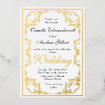 優雅なリージェンシーゴールドの装飾的な結婚式の枠