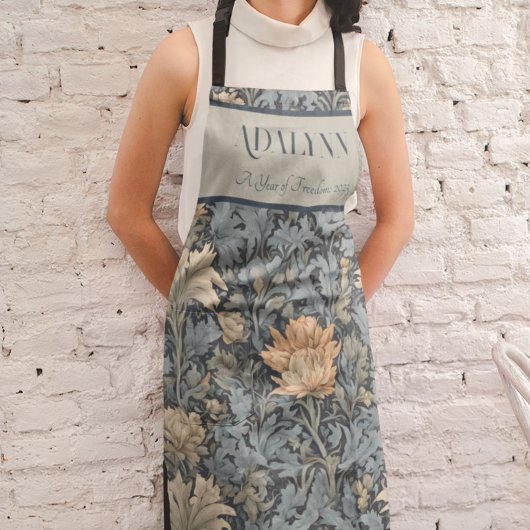 優雅なレトロ花母への定年プレゼント エプロン