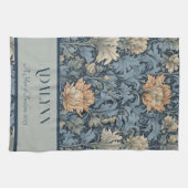 優雅なレトロ花母への定年プレゼント キッチンタオル (横)