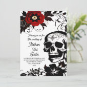 優雅なロマンチックスカルゴシック結婚式招待状 招待状 (スタンド正面)