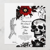 優雅なロマンチックスカルゴシック結婚式招待状 招待状 (正面/裏面)