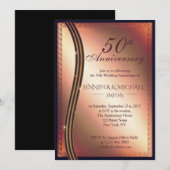 優雅なローズゴールドの結婚記念日招待状 招待状 (正面/裏面)