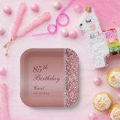 優雅なローズゴールド85歳の誕生日 ペーパープレート (パーティー)