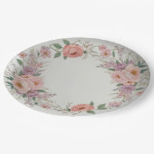 優雅なワイルドフラワー フラワーパターン 夏の結婚式 ペーパープレート (アングル)