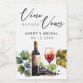 優雅なワインボトルラベル「誓いの前にヴィノ」 ワインラベル (シングルラベル)