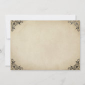 優雅なヴィンテージ結婚式のオフホワイトの羊皮紙 セーブザデート (裏面)