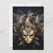 優雅なヴェネツィアンマスク マーディグラス 招待状 (裏面)