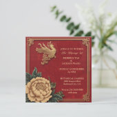 優雅な中国の鮮やかな赤 招待状 (スタンド正面)