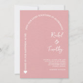 優雅な信仰のフレームに入ったライトコーラルの結婚式 招待状 (正面)