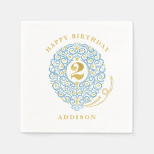 優雅な偽物の箔レースバルーン 2歳の誕生日パーティー