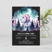 優雅な先史時代のトリケラトプスの誕生日 招待状 (スタンド正面)