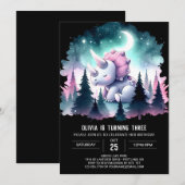 優雅な先史時代のトリケラトプスの誕生日 招待状 (正面/裏面)