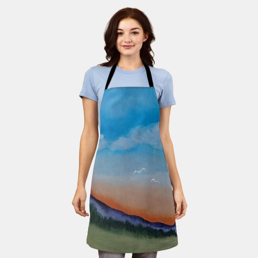 優雅な光沢の丘 エプロン (着用した状態)