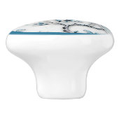 優雅な冠を被った孔雀の陶器取っ手 セラミックノブ (側面)