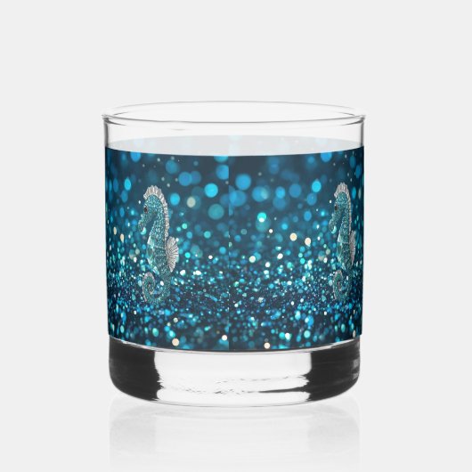 優雅な動き：アクアシーホースオンアクア《写真》ぼけ味 ウイスキーグラス (正面)