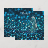 優雅な動き：アクアシーホースオンアクア《写真》ぼけ味 サンキューカード (正面/裏面)