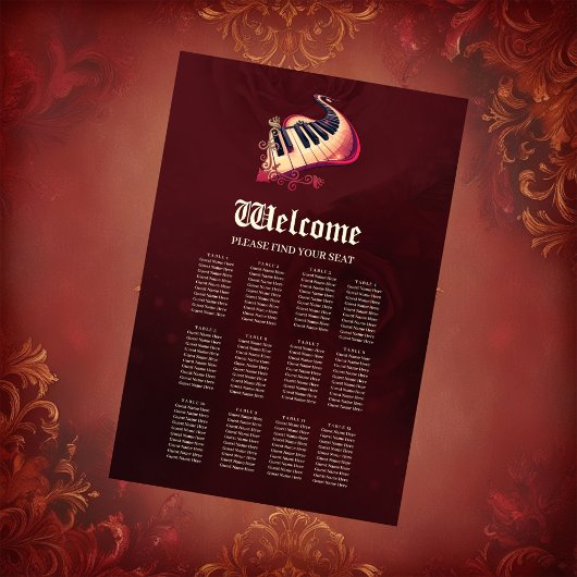 優雅な動き、曲線のピアノ。 ポスター