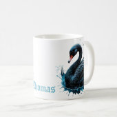 優雅な動き、黒い白鳥。 コーヒーマグカップ (正面右)