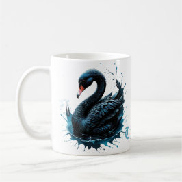 優雅な動き、黒い白鳥。 コーヒーマグカップ