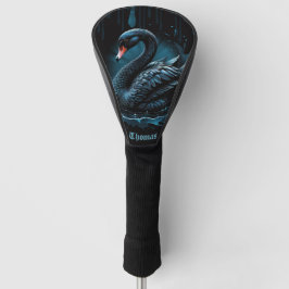 優雅な動き、黒い白鳥。 ゴルフヘッドカバー