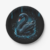 優雅な動き、黒い白鳥。 ペーパープレート (正面)