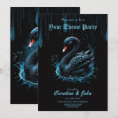優雅な動き、黒い白鳥 招待状 (正面/裏面)