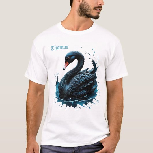 優雅な動き、黒い白鳥。 Tシャツ (正面)