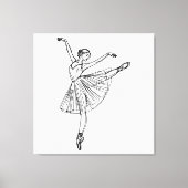 優雅な動き – Ballerina Line Art キャンバスプリント (正面)